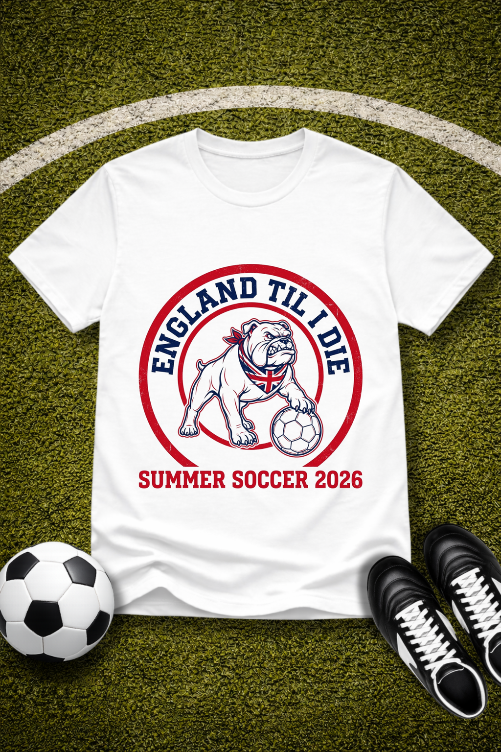 England 'Til I Die Bulldog Soccer T-Shirt