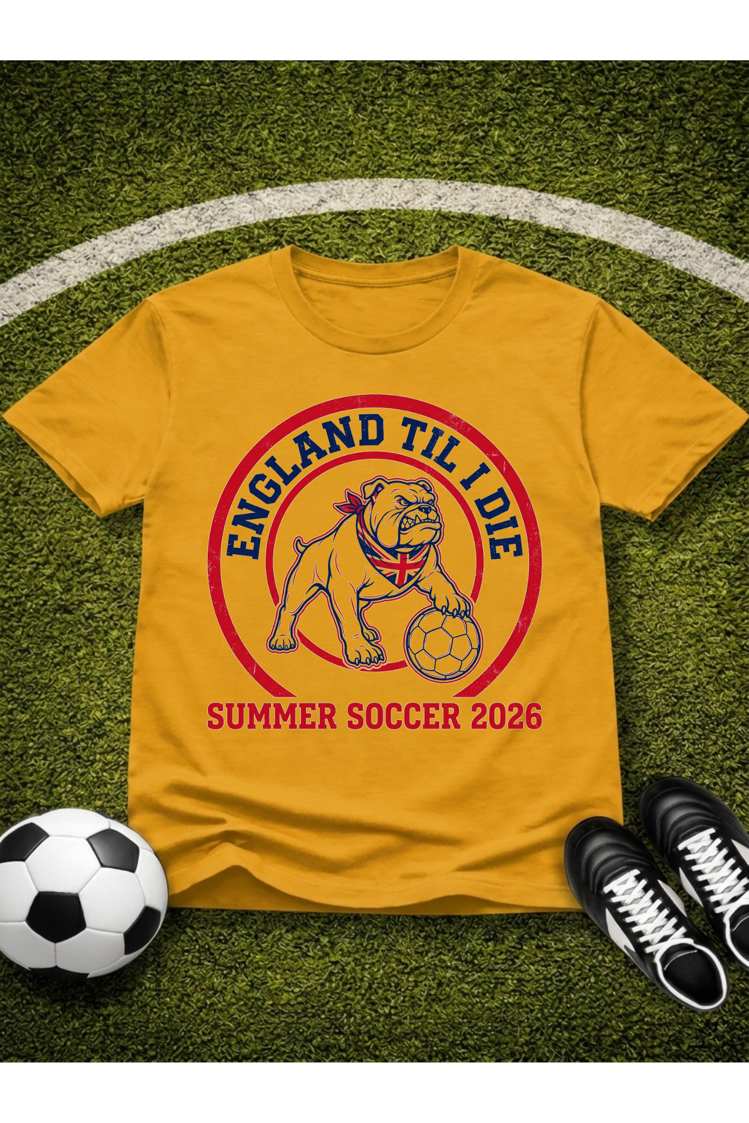England 'Til I Die Bulldog Soccer T-Shirt
