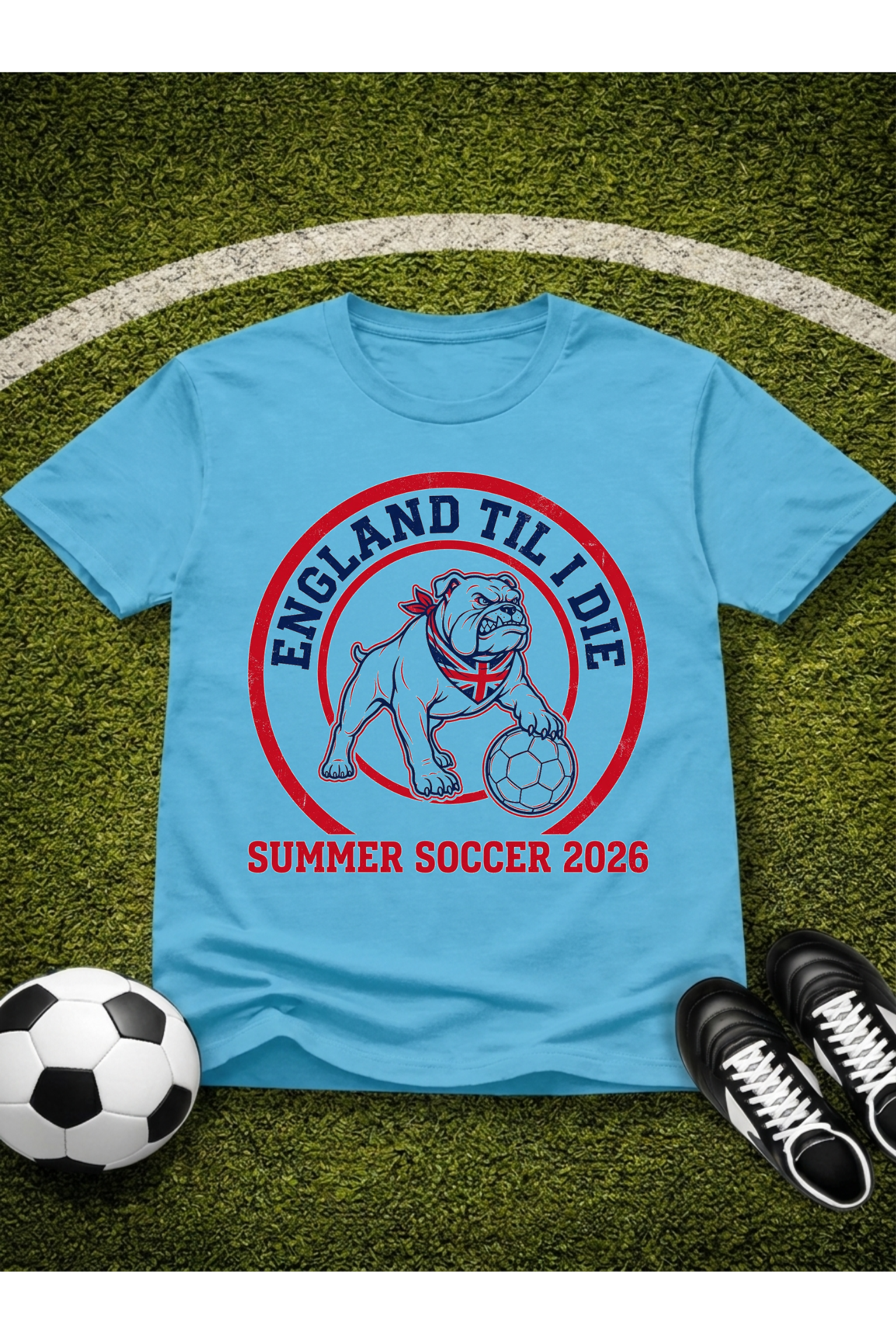 England 'Til I Die Bulldog Soccer T-Shirt