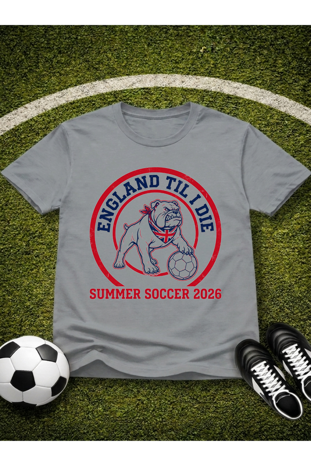 England 'Til I Die Bulldog Soccer T-Shirt